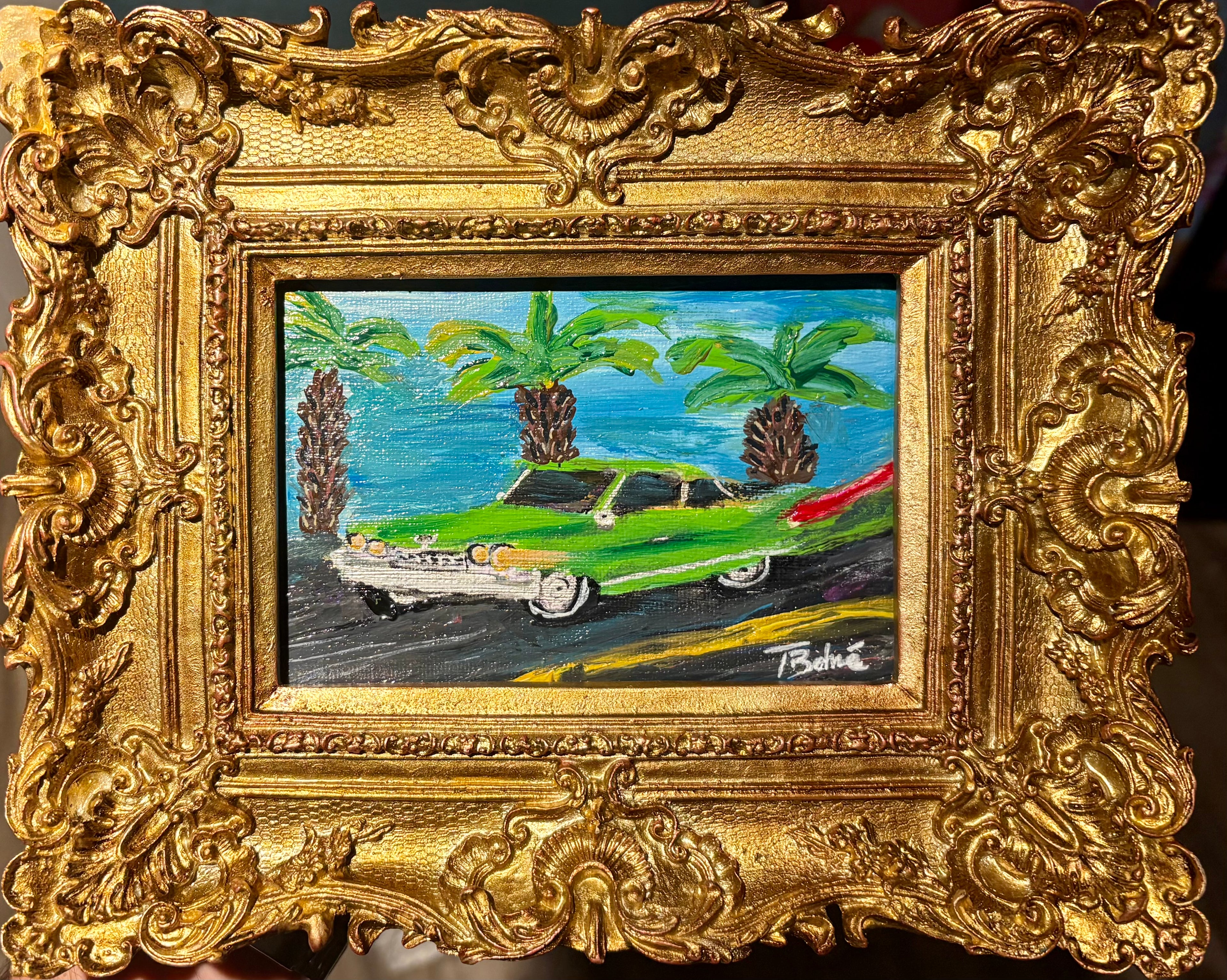 “Coupe DeVille in Tobin Hill” 4”x6”Original Painting by Taylor Etienne Bohné